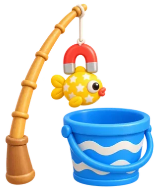 Brinquedo de massinha da atividade Pescaria no píer.